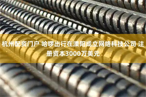 杭州配资门户 哈啰出行在溧阳成立网络科技公司 注册资本3000万美元